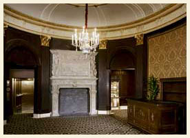 The Fireplace Lounge in the lower level of the Boston Opera House