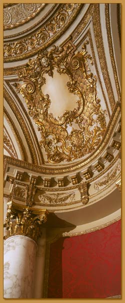 The Boston Opera House is full of ornate gold leaf detailing.